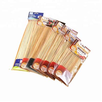 China Easily cleaned bamboo bbq skewers, bbq sticks, 100pc per bag for sale