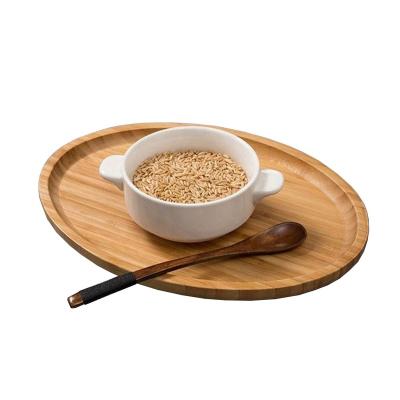 China Sustainable Organic Bamboo Dish Serving Tray Oval Tray for sale