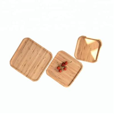 China Sustainable Square Shape Dish Serving Tray Bamboo Tray for sale