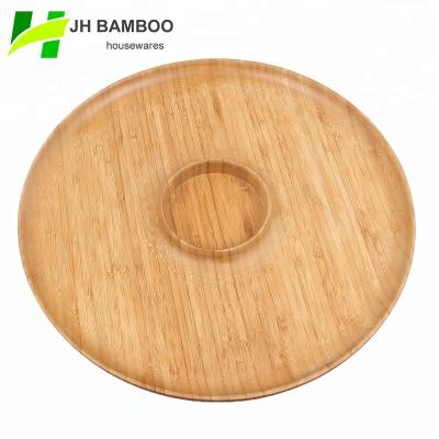 China Hotel home restaurant chip and bamboo revolving dip tray, lazy susan tray wholesale for sale