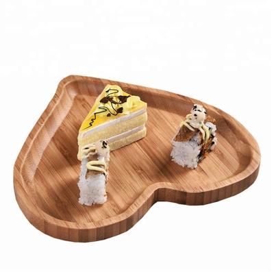 China Sustainable Heart Shape Bamboo Dry Fruit Dish , Party Serving Platter Platter Wholesale for sale