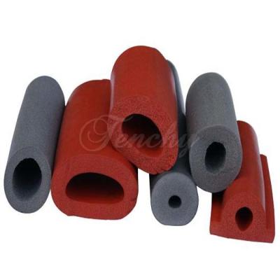 China Customized Printed Silicone Foam Tubing , High Temperature Silicone Sponge Rubber Tube for sale