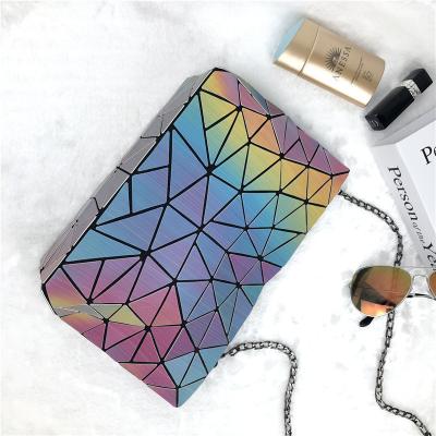 China Hot Selling Fashion Leisure Folding Rainbow Waterproof Geometric Slanted Small Shoulder Bag for sale