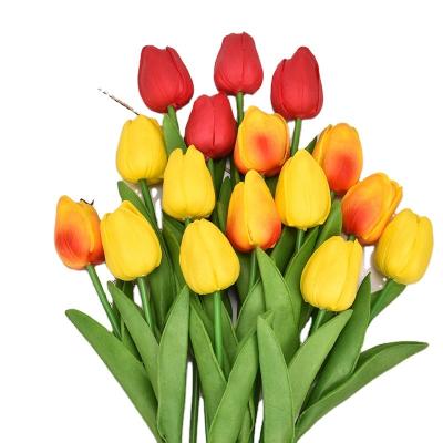 China Wedding Celebration S-Y001 Real Touch Artificial Tulip Flowers For Home Wedding Decor Wholesale High Quality Silk Fake Flowers for sale