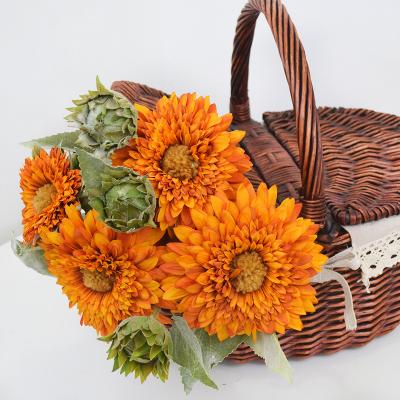 China SILK New Arrival Artificial Sunflower For Wedding Decoration Home Indoor Decoration for sale