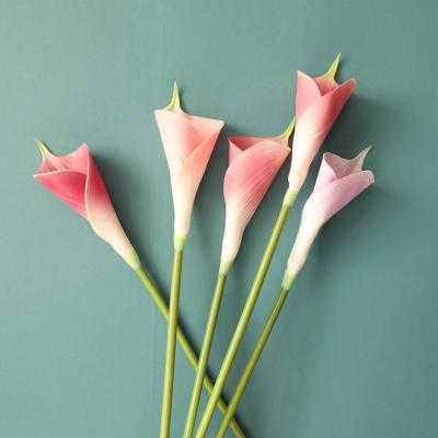 China Real Silk Plant Touch Artificial Flowers Wholesale Silk Zantedeschia For Wedding Home Decor Gift for sale