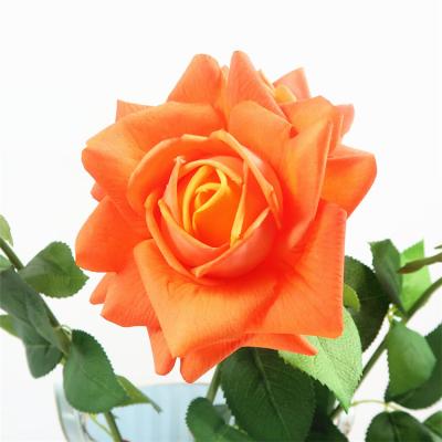 China Natural Wholesale Wedding Decoration Artificial Touch Silk Rose Single Stem Rose Flower for sale