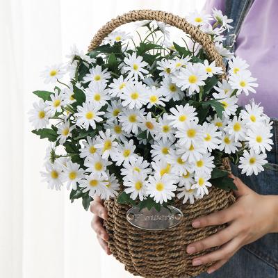 China Diy Artificial Flowers Bunch Long Branch Daisy Silk Flowers Wedding Home Garden Decoration Silk White Accessories Fake for sale