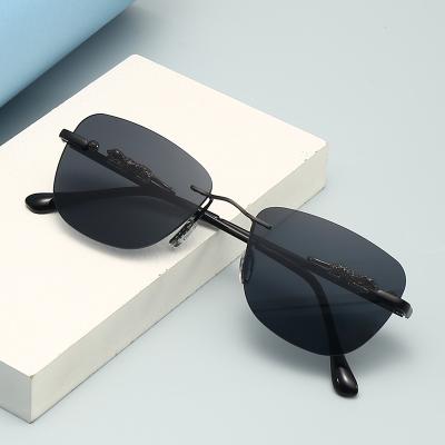 China Rimless Ready To Ship Latest Sun Glass Unisex Rimless Fashionable Sunglasses For Women for sale