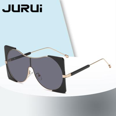 China Hot Selling Creative Popular Retro Fashion Sunglasses Sunshade High Quality Durable Mirror Around Large Frame One-Piece Sunglasses for sale