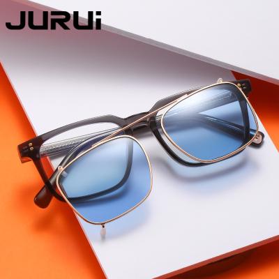 China Fashion Sunglasses Professional Made Retro Portable Durable Detachable Mirror Personalized Square Sunglasses for sale