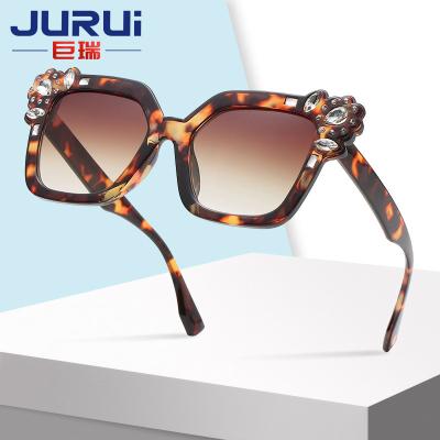 China European fashion sunglasses and American cat eye diamond mirror sunshade rhinestone decorative trend sunglasses for sale