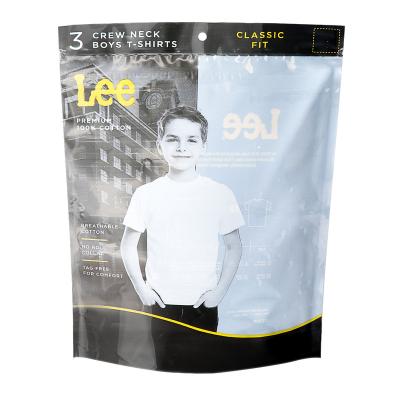 China Impact Resistance Children's Coat Tote Bag Soft Compound Clothing Packaging Custom Printed Plastic T-shirt Bags for sale