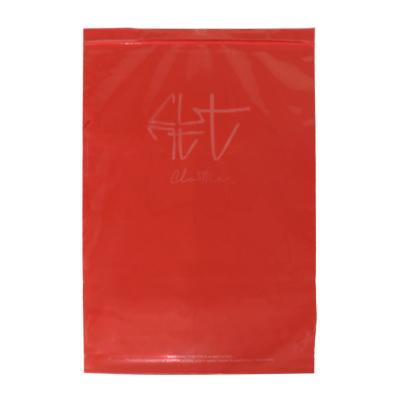 China Moisture Proof Recycled Custom Logo Printed Cheap Red Ziplock Garment Packaging Resealable Bags for sale