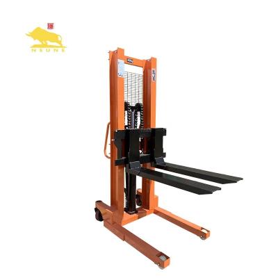 China Building Material Stores Guangdong Niuli Logistics Best Customized Counterweight Hydraulic Manual Pallet Stacker CTY-A With Adjustable Forks 3 Ton for sale