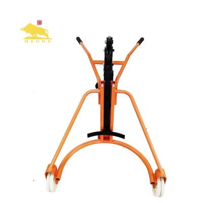 China Construction Material Shops NEUNE Hydraulic Manual Drum Hand Truck Oil Drum Cart Stacker Lifter 0.3B YTC for Material Handling Equipment for sale