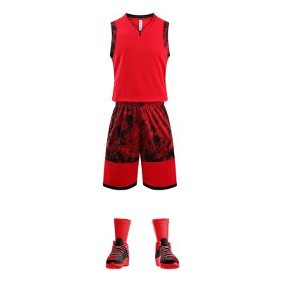 China 2021 Latest Logo Basketball Jersey Fashion Antibacterial Custom Made Basketball Tank Tops Cheap Sets Blank Basketball Shorts Tank Tops Uniform for sale