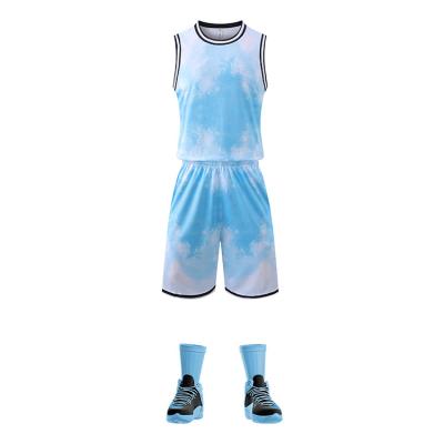 China Custom Reversible Antibacterial Aldults Basketball Uniforms 2 Sides Wear Set Mesh Shorts Training Tank Top Sports Tank Top for sale