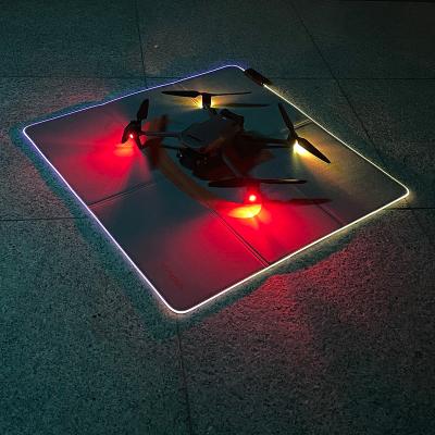 China Newest Foldable RGB Drone Vertical Landing Pad UAV Parking Flashing Apron 65*65cm for sale