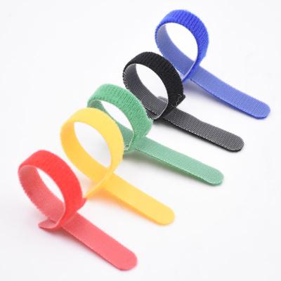 China Hook and Loop Cable Ties Roll Colorful Flexible Auto Side Reusable Carry Self Gripping Cinch Straps Double Loop Cable Tie / Hook for sale