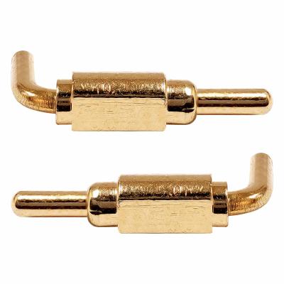 China Electrical Appliance Customize Length 5V1A 12V 2A Gold Plated Pin Side Welding Bend Feet Single 90 Degree Straight Pogo Pin Connector for sale