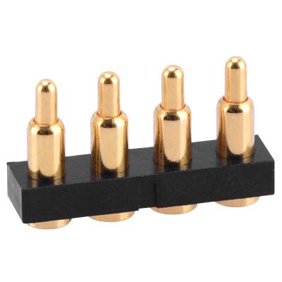 China PCB 4 Pin Customize Length 4 Pin Pitch 2.54mm 5V2A 12V 2A Gold Plated Single Row Smt Pogopin Connector for sale