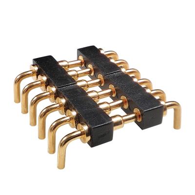 China Electrical Appliance 6 Pin Customize Length 6 Feet Dip Bend Pin Pitch 2.54mm 5V2A 12V 2A 90 Degree Straight Pogo Pin Male Female Connector for sale