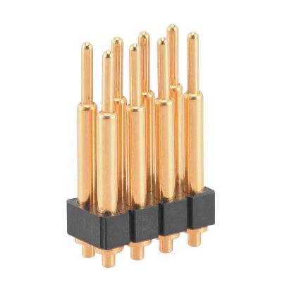 China 8 Pin Double Row Customize Length 8 Pin Pitch 2.54mm 5V2A 12V 2A 12mm Lk-8pin Gold Plated Dip Pogo Pin Contact Height for sale