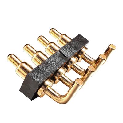 China PCB 4 Pin Customize Length 4 Feet Gold Plated Dip Bend Pin Pitch 2.54mm 5V2A 12V 2A 90 Degree Straight Pogo Pin Connector for sale