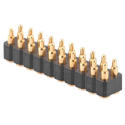 China PCB 20 Pin Double Row Customize Length 20 Pin Pitch 2.54mm 5V2A 12V 2A Smt Gold Plated Pogo Pin Connector for sale