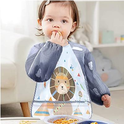 China Antibacterial Wholesale Waterproof Feeding Bib Long Sleeves Unisex Baby Bibs for sale