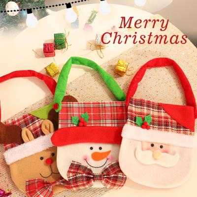 China Recyclable Fleece Gift Bag For Christmas Santa Claus Reindeer Snowman Craft Bag For Baby Gift for sale