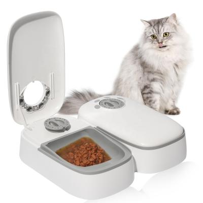 China PeTnessGO 48-Hour 2 Automatic Synchronized Cat Feeder Dry Meals or Semi-Moist Food Pet Feeder with Timer for Cats and Dog for sale