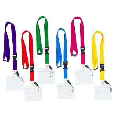 China Cheap Clear Lanyard Hot Sale ID Card Holder Colorful ID Badge Holder With Lanyard Waterproof Plastic Colorful ID Card Holder With Lanyard for sale