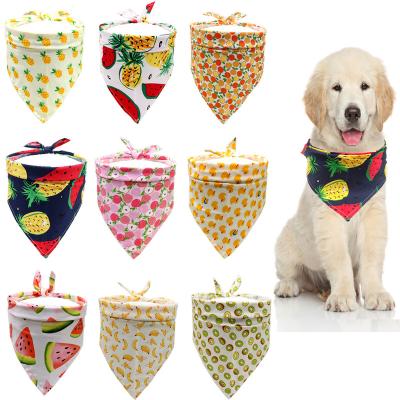 China Hot Summer Amazon Sale Fruit Dog Bandanas Triangle Dog Bibs Assortment Pet Scarf Stocked Washable Pet Bandanas Scarf for sale