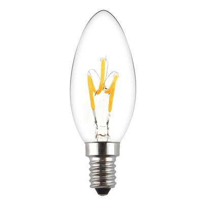 China Warehouse C35 Candelabra Candle Flame Dimmable LED Filament Light Bulbs For Garden Hotel With High Quality for sale