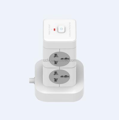 China Tower Power Strip Surge Protector Outlet Residential / Multipurpose Desktop Extension Lead with 4 USB 8 Outlet for sale