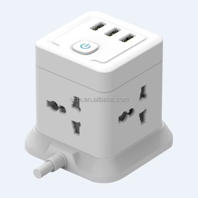 China Residential / Multipurpose Cube Power Extension Socket Power Strip with USB for sale