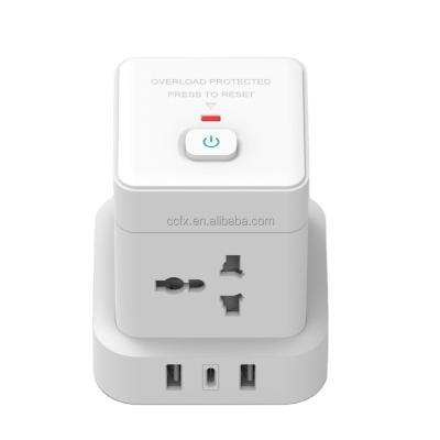 China Residential / General Purpose Cube Power Strip with USB, 4 Way Tower Power Outlet for sale