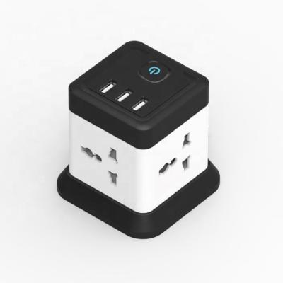 China Residential / Multipurpose Universal Power Cube Socket With 3 USB Charging Ports for sale