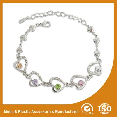 China Crystal Stone Metal Chain Bracelets Bead Charm Bracelets Jewelry for sale