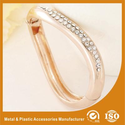 China Gift / Decoration Zircon Gold Metal Bangles , Gold Bracelets Bangle for sale