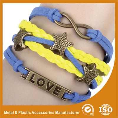 China Endless Engraved Personalized Leather Bracelets With Magnetic Closure for sale