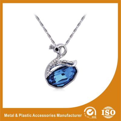 China Blue Crystal Goose Rhinestone Chain Necklace , Fashion Jewelry Necklace for sale