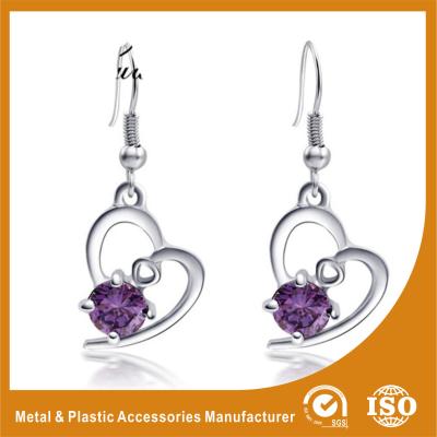 China 2.6CM Alloy Heart Metal Earrings Jewelry  / Safety Pin Earrings for sale