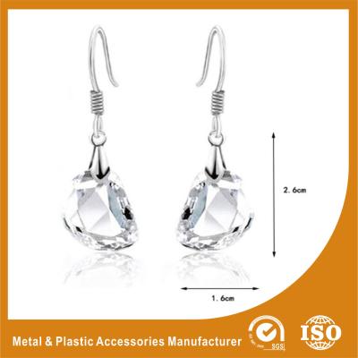 China OEM / ODM Womens Silver Metal Earrings Hook Zinc Alloy Plated for sale