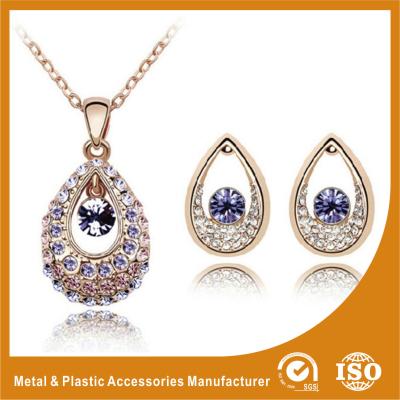 China Ladies Eye Shape Zinc Alloy Jewelry Sets Earrings And Necklace Set for sale