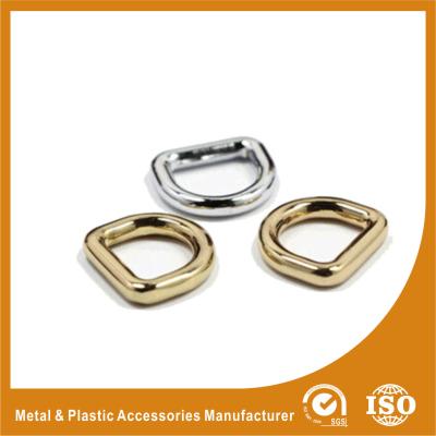 China Zinc Alloy Plated Metal D Ring for Handbag Accessories 13mm Width for sale