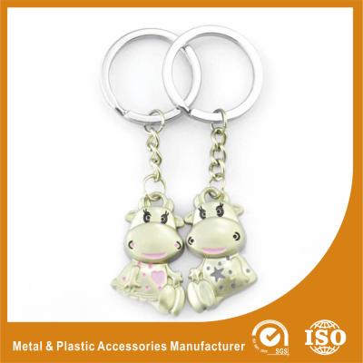 China Cow Custom Metal Keychains Personalized Keychains For Couples for sale