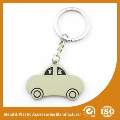 China Car Shape Custom Metal Keychains Nickel Roller / Nickel Satin for sale